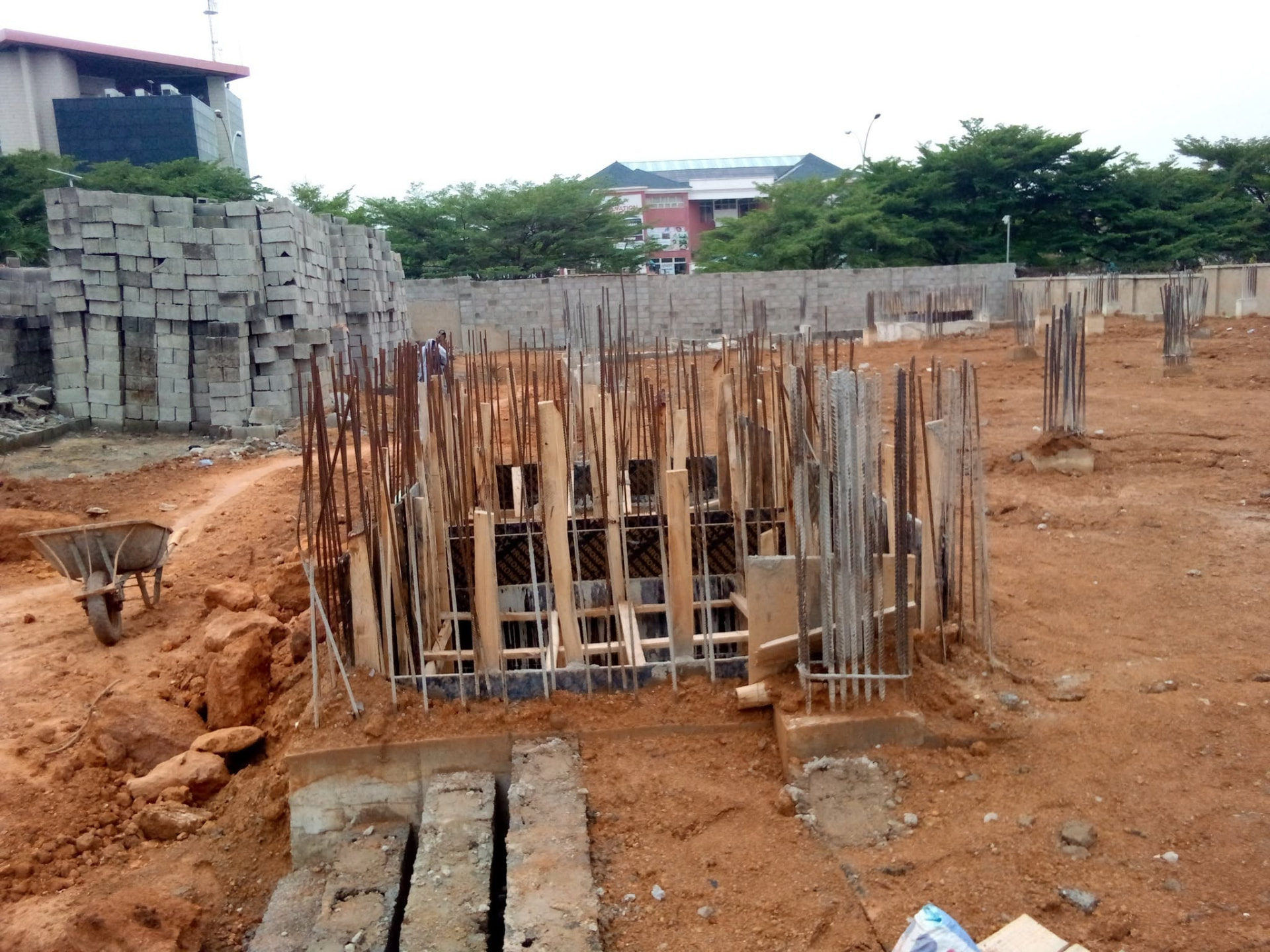 Reinforcement and formwork during early construction